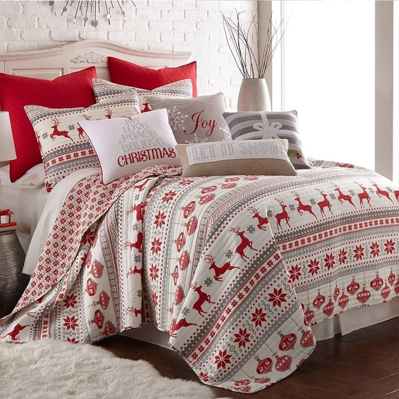100%polyester printed quilt set
