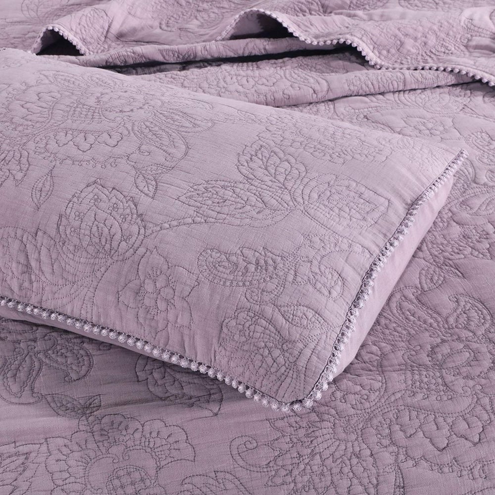 embroidery quilt set stone washed