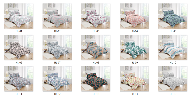 printed quilt set and bedspread collection