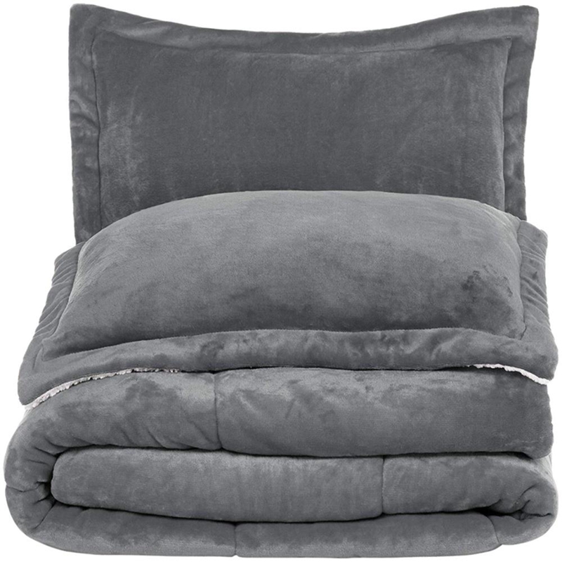quilted flannel sherpa comforter and shams