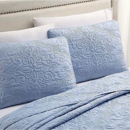HJ HOME FASHION Cotton Damask-Embroidery Quilt Set