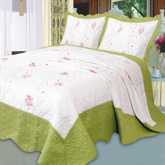 oversized queen flower embroidery bedspread