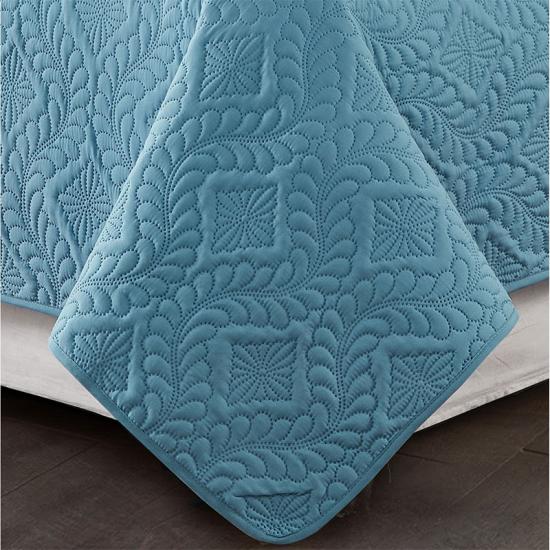 full queed blue pinsonic quilt bedspread