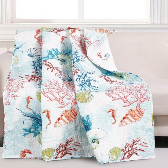 Reversible Costal Quilted Blankets Soft and Warm