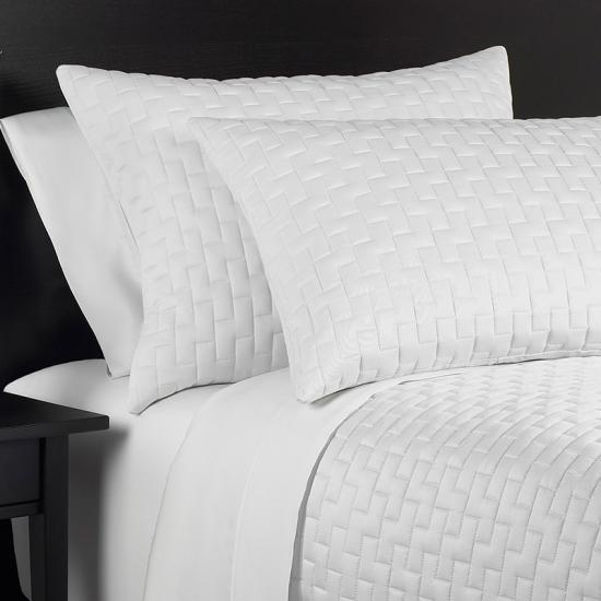 Funda de almohada de algodón geométrica blanca