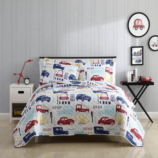 Twin Size 2 Pieces Quilt Bedspread Set Kids for Boys