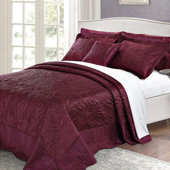paisley embroidery quilt set