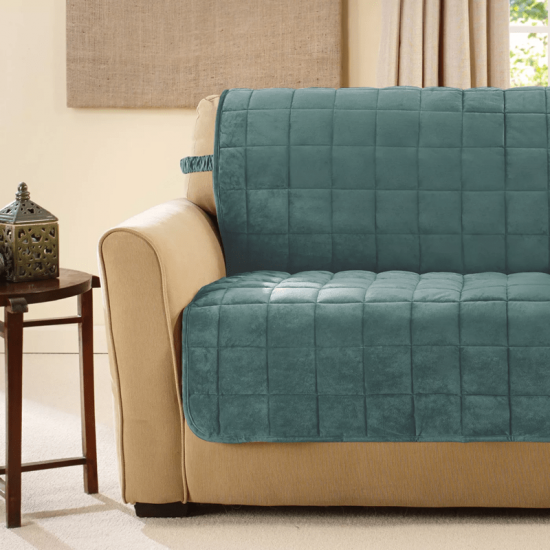 quilted solid sofa cover